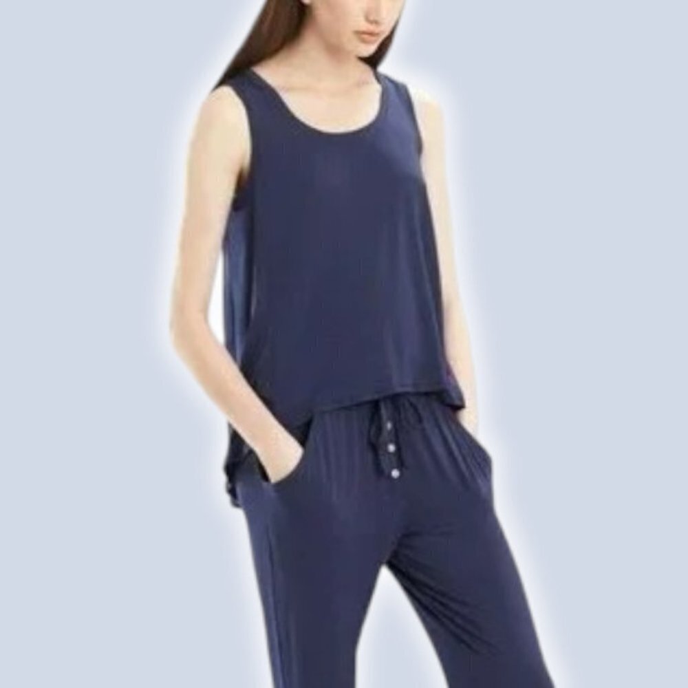 NATORI Josie Natori Swing Tank Top Sz Medium Blue